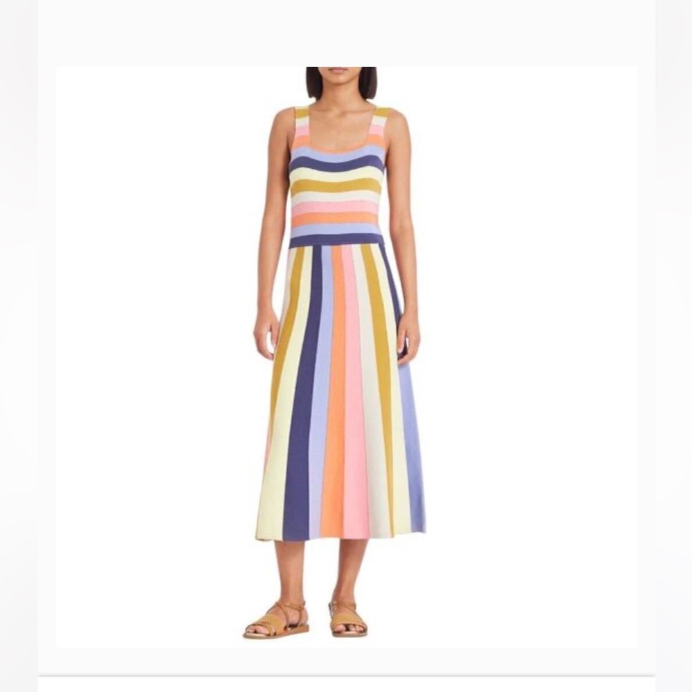 Paul Smith NWT Vertical Multi-Stripe Midi Skirt in Size Small